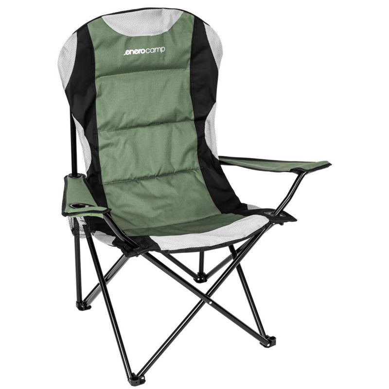 Krzesło Enero Camp turystyczne składane Lux 60X60X105cm zielono-czarne 1szt