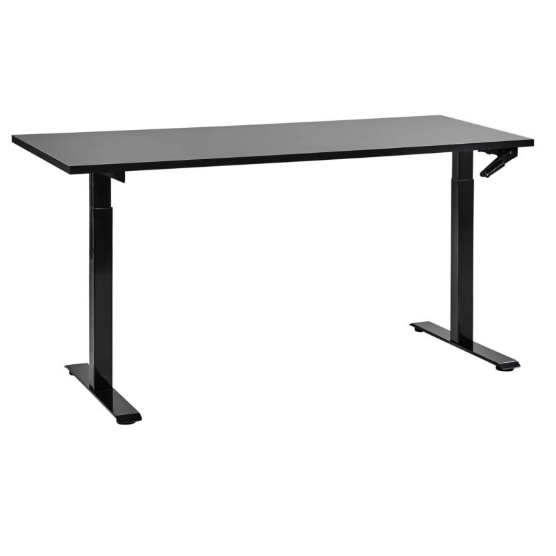 Biurko regulowane manualnie Destines Czarny 160 cm 72 cm 1 szt.