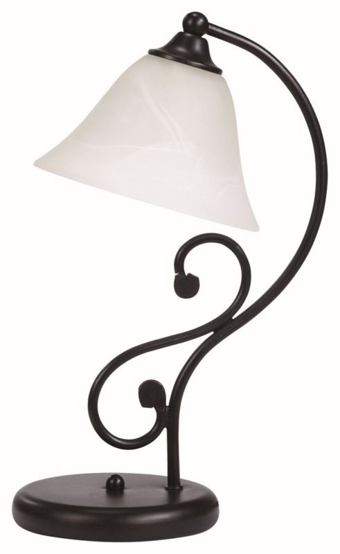Lampa stołowa Rabalux Dorothea białe szkło alabastrowe-czarny matowy 1 x E14 x 40W IP20 wym: 38 x 23 x 23 cm metal - 1 szt.