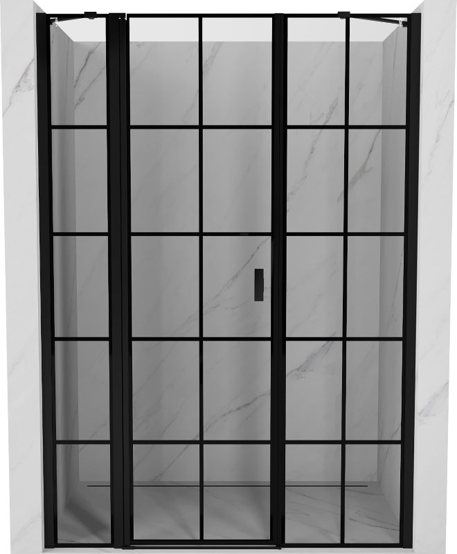 Drzwi prysznicowe Mexen Mist czarna kratka 135 cm lewe 1 szt