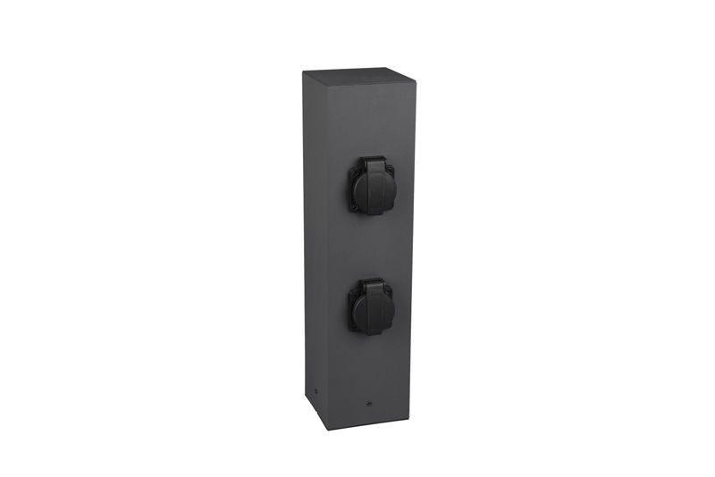 Słupek zasilający ogrodowy Trio Garden antracyt LED 4 gniazda IP54 wym: 40 x 10 x 10 cm metal - 1 szt.