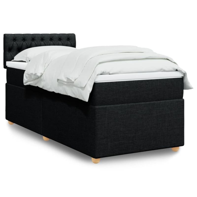 Łóżko z materacem WaszeMeble 80x200 cm Czarny tkanina WM-3286516 1 szt.