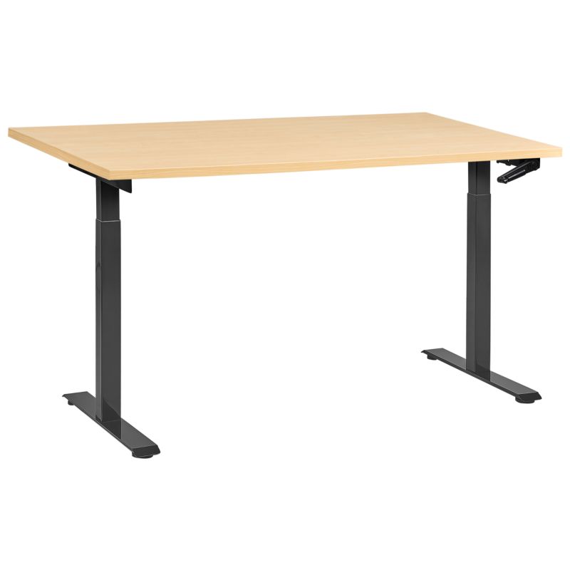 Biurko regulowane manualnie Destines Czarny/ jasny brąz 160 cm 72 cm 1 szt.