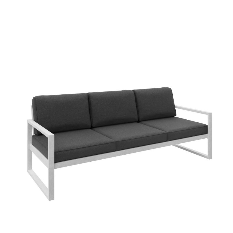 Sofa ogrodowa Bettso Alicante trzyosobowa na białych nogach grafit 1szt.