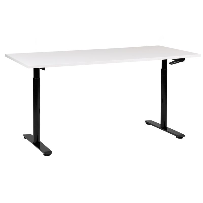 Biurko regulowane manualnie Destinas Biały/ czarny 160 cm 72 cm 1 szt.