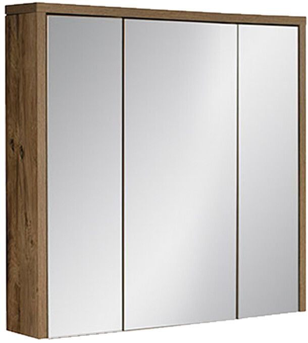 Szafka z lustrem Comad Hampton Concrete 80x16x75 cm dąb, cichy domyk, 3 drzwi, 1 szt.