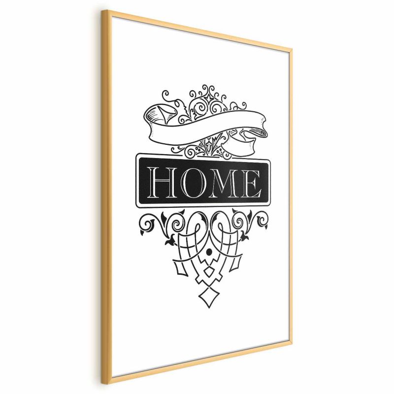 Plakat Artgeist Home 21x30 cm z ramą złotą 1 szt