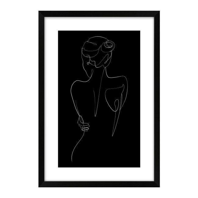 Obraz Kobieta rysunek czarny 60 x 90 cm
