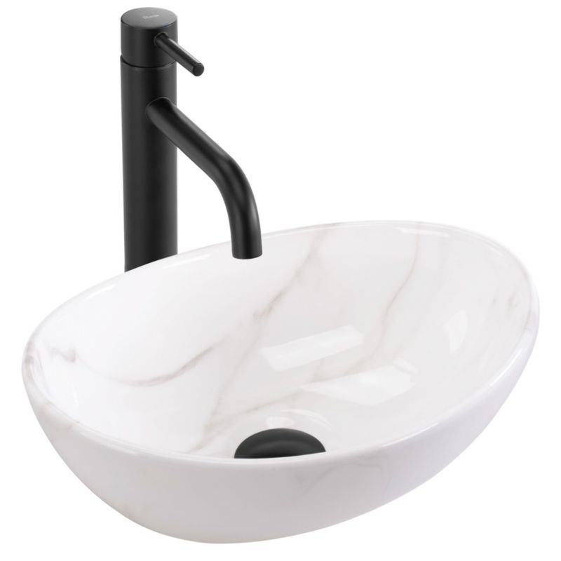 Umywalka Nablatowa Rea Sofia Mini Cloudy Owalna Szary 34,5X26,5X12Cm 1 Szt