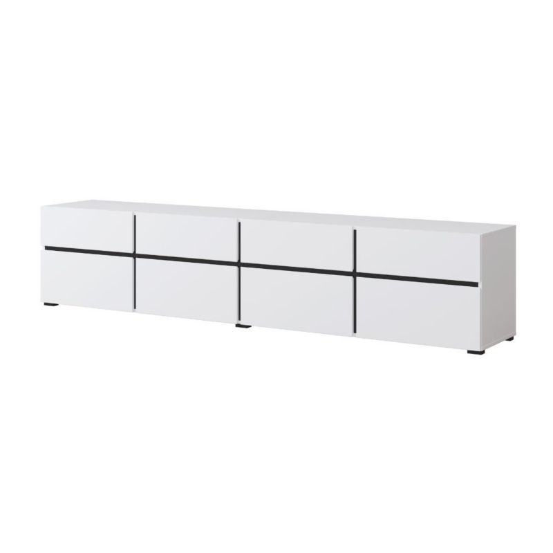 Szafka RTV Helvetia CROSS 4K4S 225cm biała/czarna 1 szt.