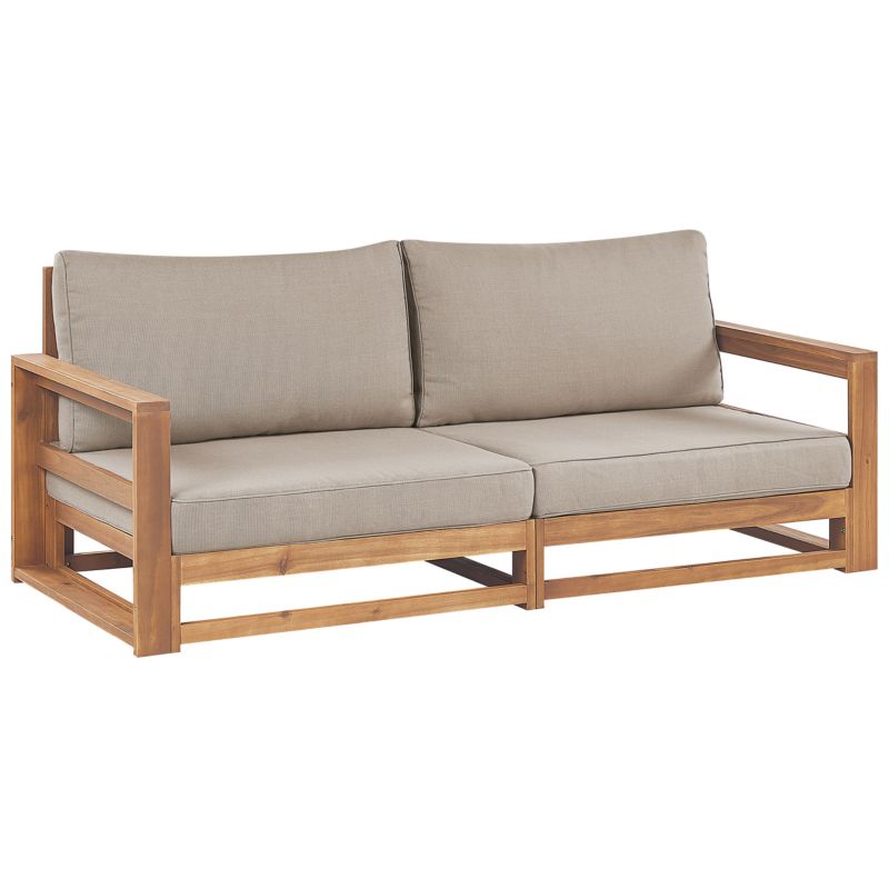 Sofa ogrodowa dla 2 osób Timor Modułowy Certyfikowane drewno akacjowe Jasnobrązowy 1 szt.