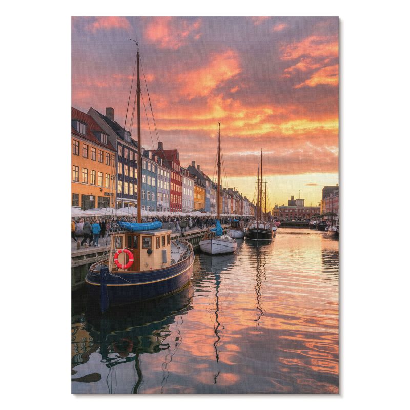 Obraz Plakat Canvas Tulup 42x59,4 cm (A2) Kolorowe nabrzeże Do salonu, sypialni, biura 1 szt.