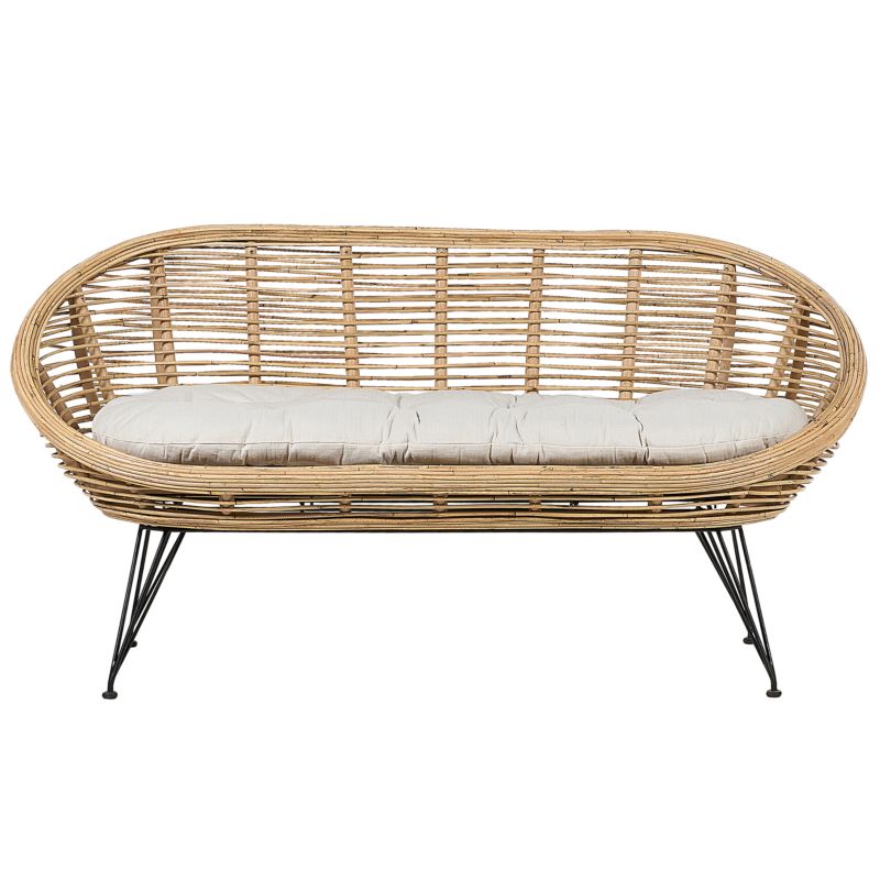 Sofa ogrodowa dla 2 osób Maratea Rattan Naturalny 1 szt.