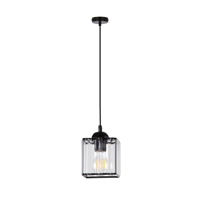 Lampa sufitowa transparentny klosz Candellux Glassia czarna 1xE27x40W IP20 wym:90x12x12cm - 1 szt.