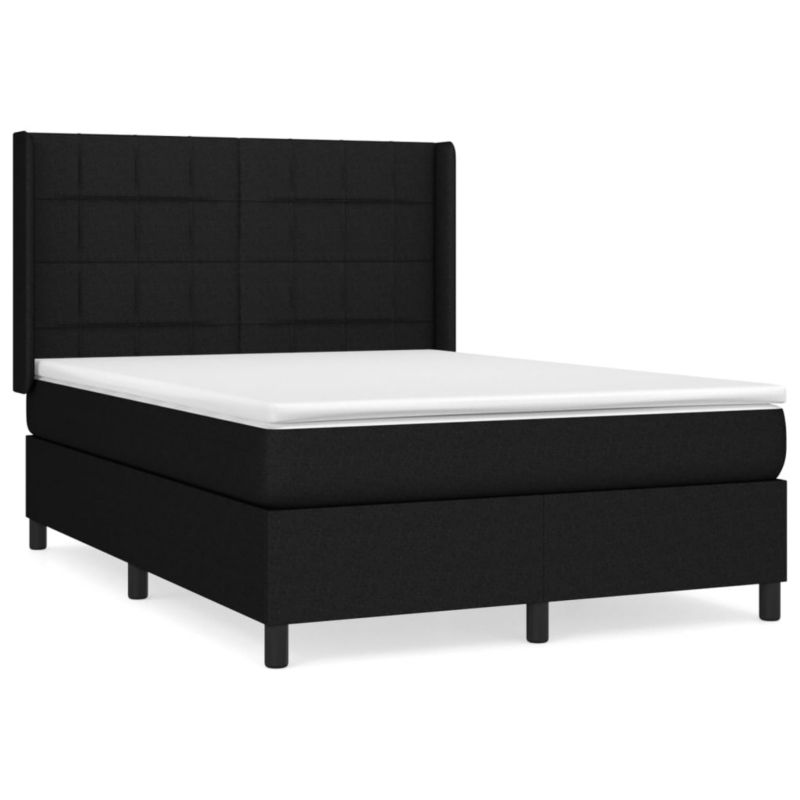 Łóżko z materacem WaszeMeble 135x190 cm Czarny tkanina WM-3131427 1 szt.