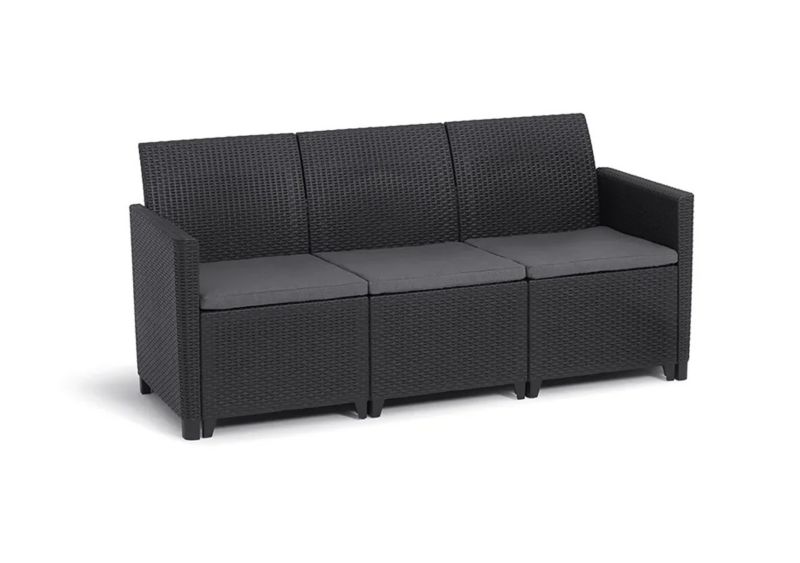 Sofa ogrodowa Keter 3-osobowa Marie na Taras Balkon - Grafit