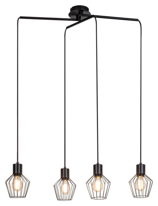 Lampa wisząca Rabalux Belano czarna wym: 150 x 68 x 13 cm 4xE27 x 1 szt.
