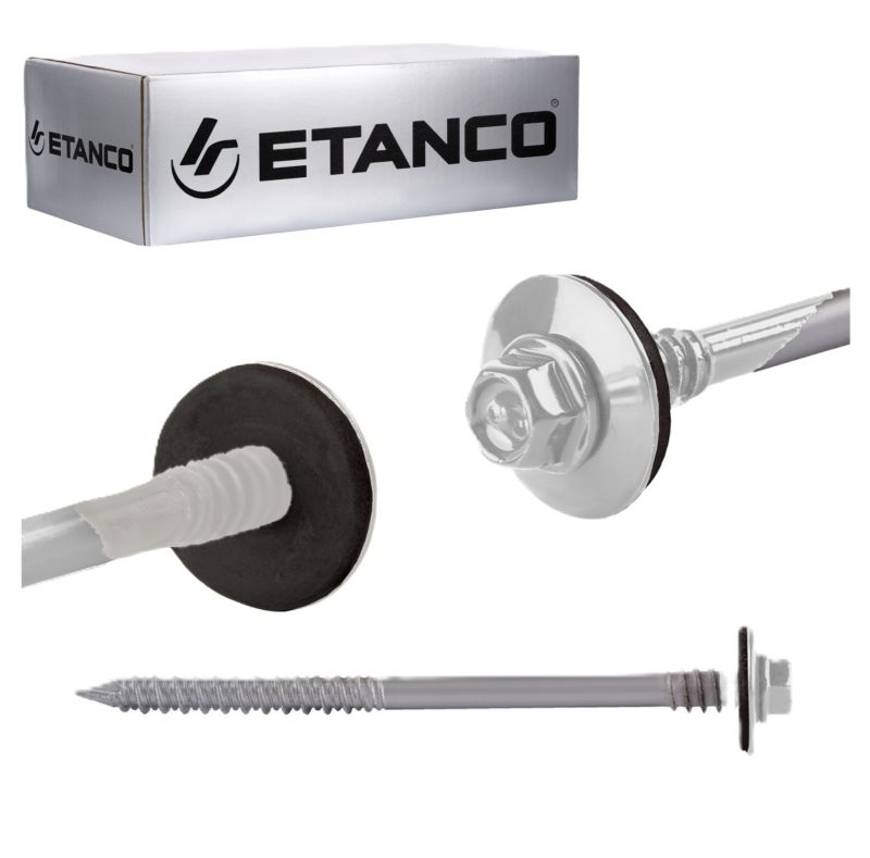 Wkręty do płyt warstwowych Etanco GTRW SP A19 6,4/7x120 mm RAL 9010 100szt