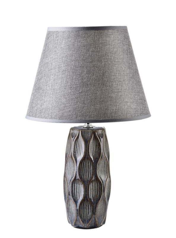 Lampa stołowa ceramiczna MONDEX LETI 9x9x39 cm biało-złota 1 szt.