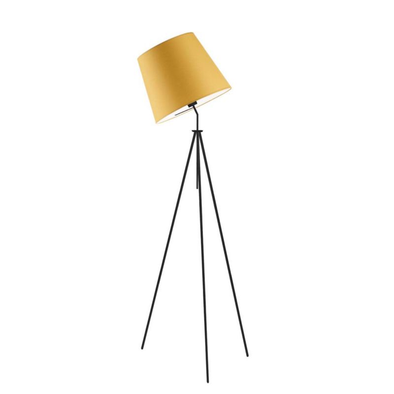Lampa stojąca Volta Light Factory podłogowa przegubowa regulowana trójnóg z abażurem musztardowy stożek DECO 1szt.