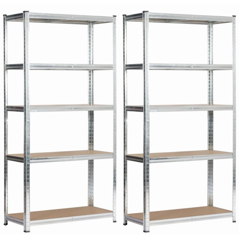 Zestaw 2x Regał metalowy Akord stal galwanizowana 5 półek nośność 875kg 90x40x180 cm 2 szt.