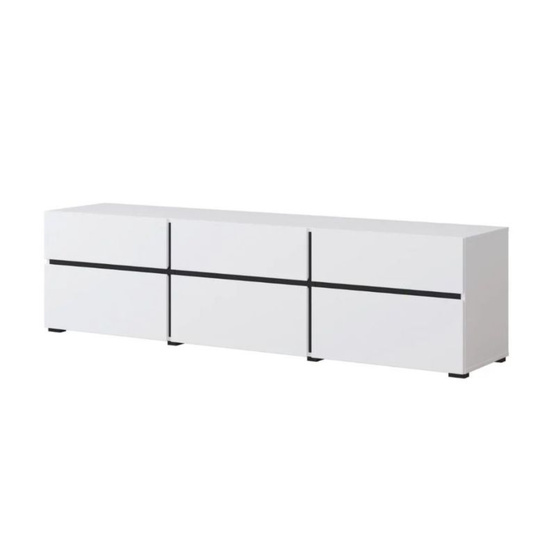 Szafka RTV Helvetia CROSS 3K3S 180cm biała/czarna 1 szt.