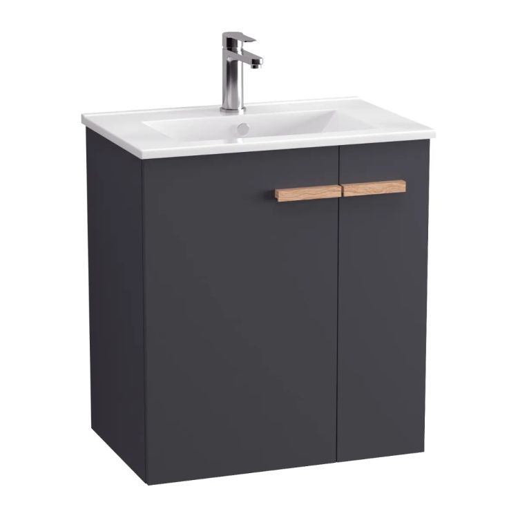 Szafka pod umywalkę KROFAM L-WOOD 59 cm antracyt mat 1 szt.