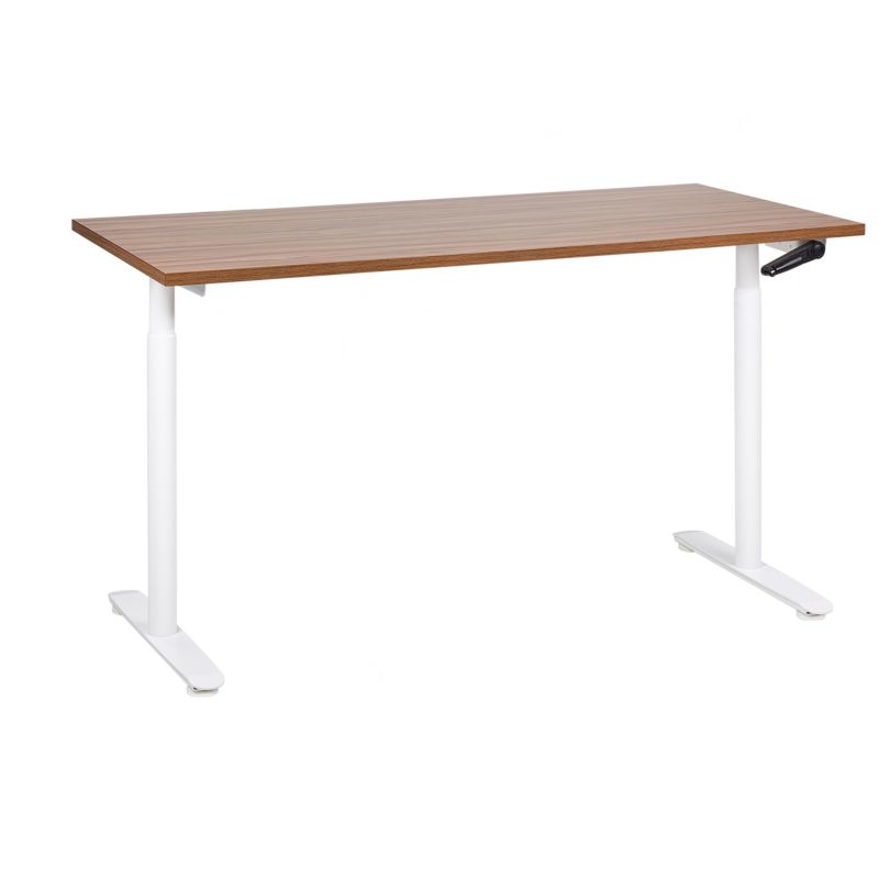 Biurko regulowane manualnie Destinas Brązowy/ biały 160 cm 72 cm 1 szt.