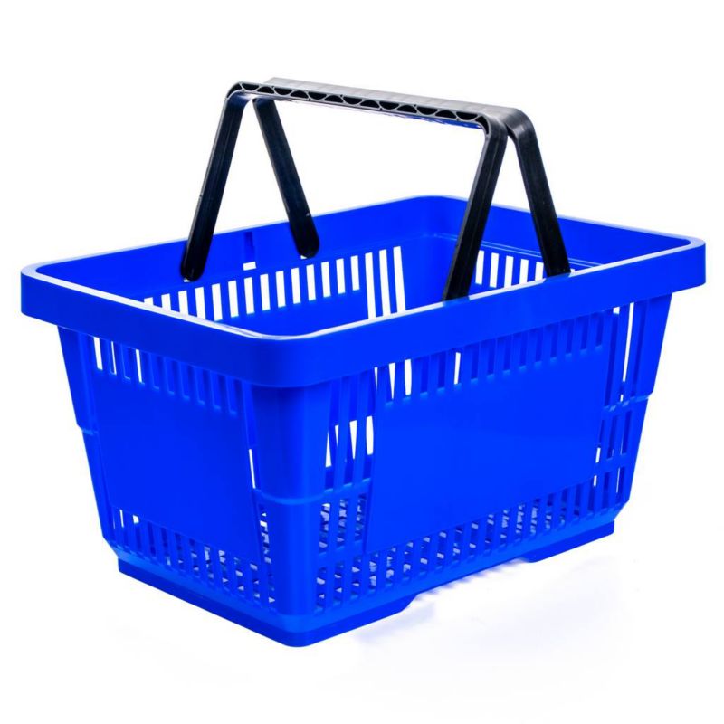 Koszyk Mega-M sklepowy zakupowy plastikowy na zakupy 22x30x43 cm 22L niebieski 1szt.
