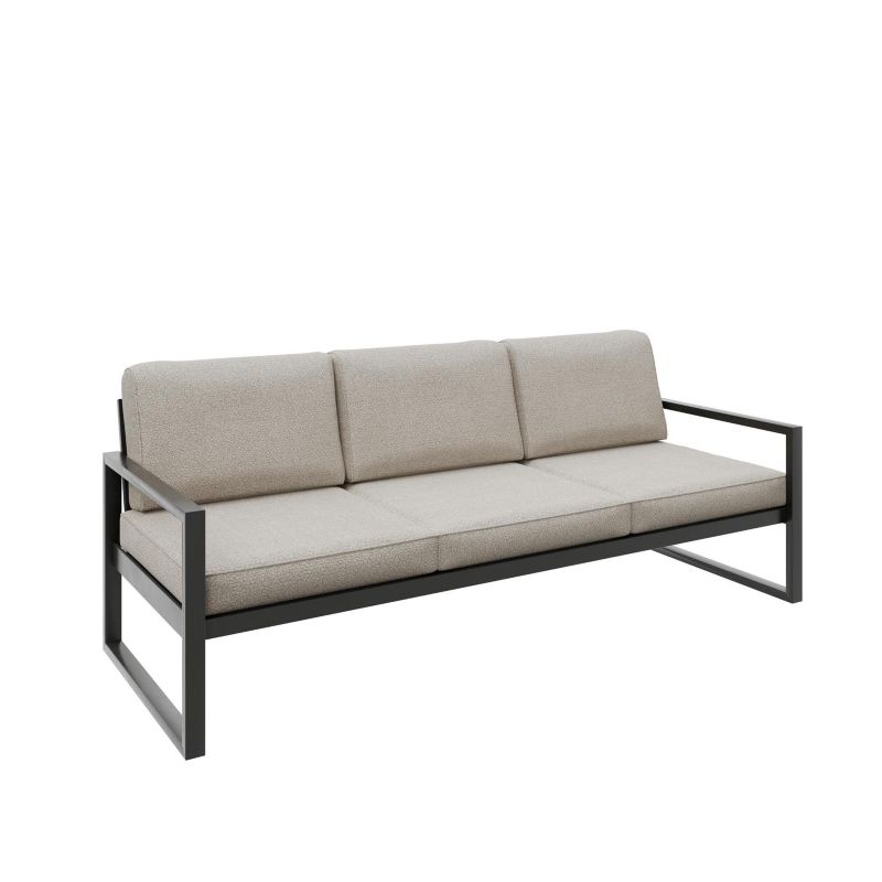 Sofa ogrodowa Bettso Alicante trzyosobowa na czarnych nogach kremowy 1szt.