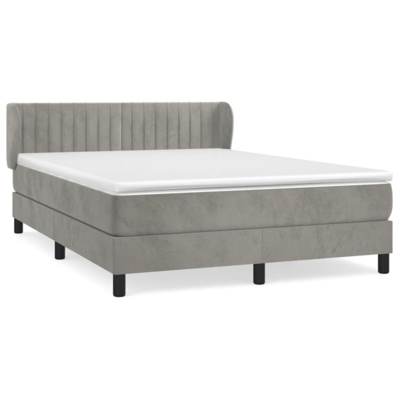 Łóżko kontynentalne WaszeMeble 140x190 cm jasnoszare WM-3127607 1 szt.