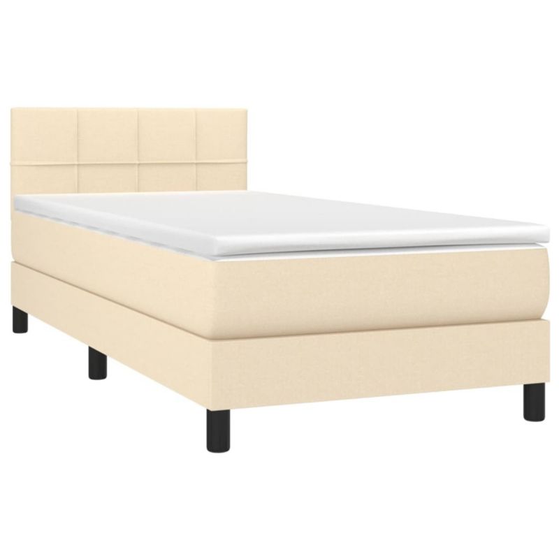 Łóżko kontynentalne WaszeMeble 100x200 cm kremowe WM-3133138 1 szt.