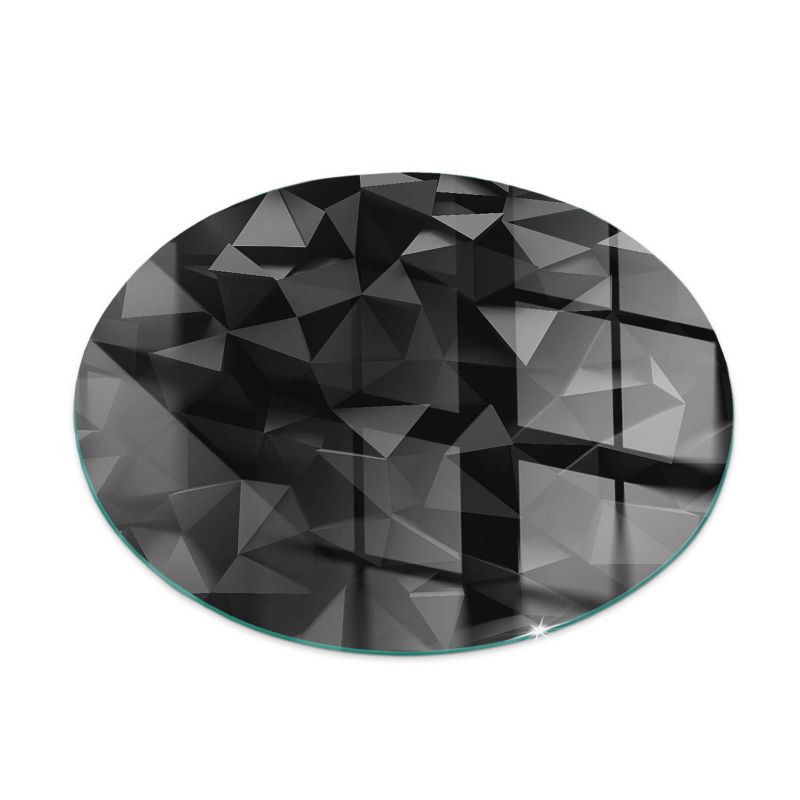 Podkładka szklana Tulup fi50 cm Trójwymiarowa geometeria 1 szt.