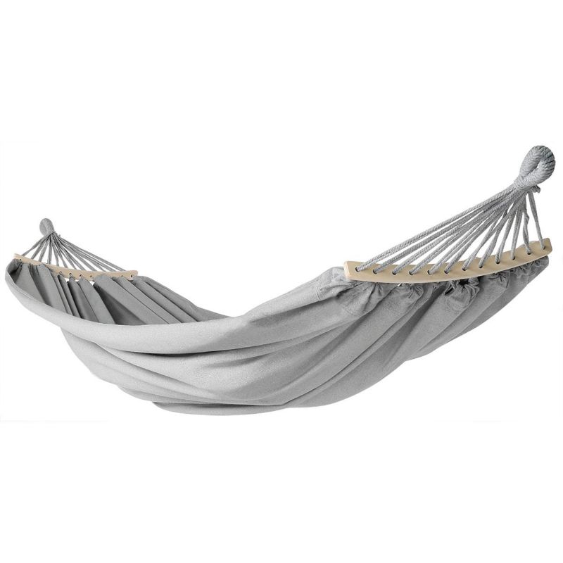 Hamak Enero Camp ogrodowy 2 osobowy Luxe xxl 250X150cm z drążkiem i pokrowcem szary 1szt