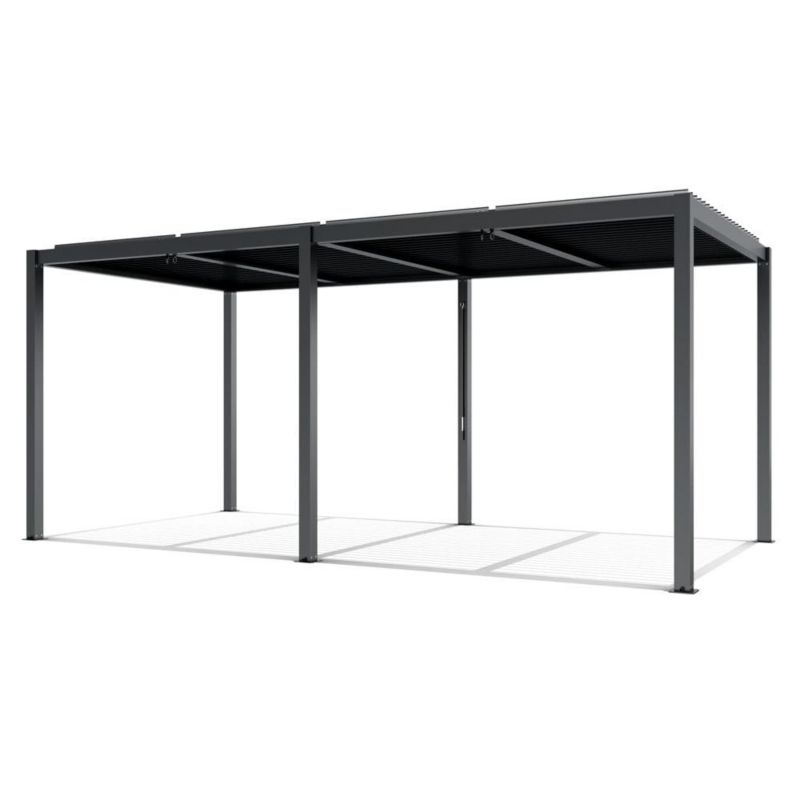 Pergola ogrodowa Mirpol 5.8m x 4m aluminiowa z manualnym otwieraniem dachu antracytowa 1 szt.