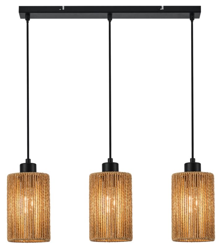 Lampa wisząca Reality Tensa 3-punktowa E27 brązowa