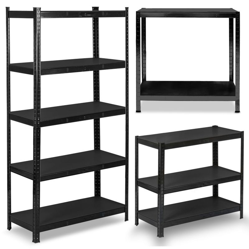 Regał metalowy magazynowy Humberg HR-851 5 półek 180x90x40cm 875kg 2w1 czarny 1szt.