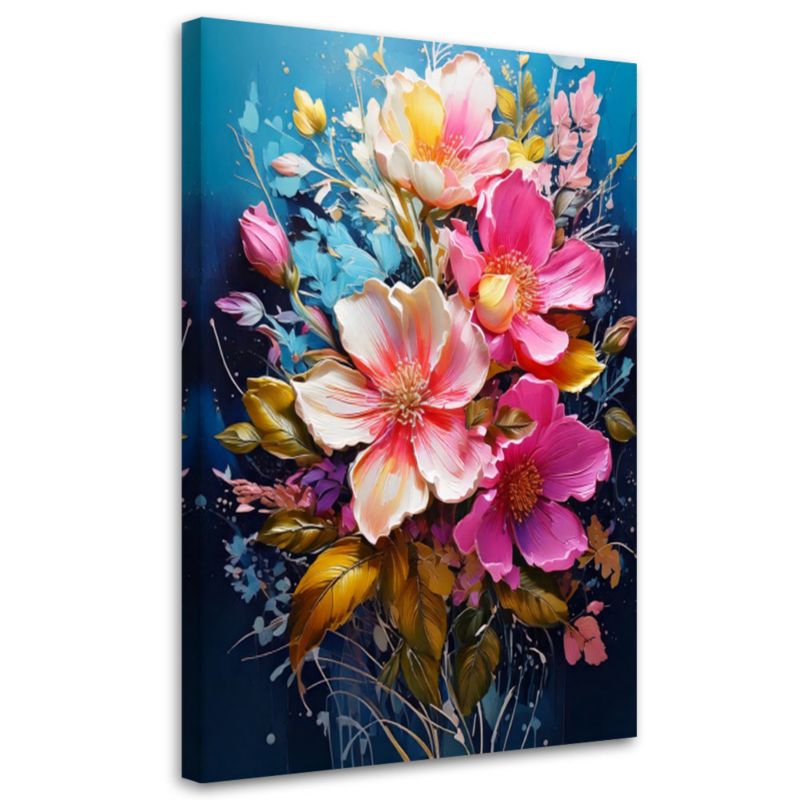 Obraz na płótnie Feeby Kwiaty Bukiet Kolorowe 40x60cm 1szt