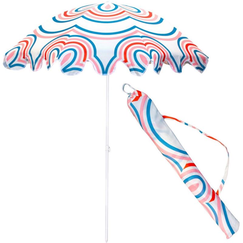 Parasol Progarden plażowo ogrodowy 160cm pasek niebiesko różowy 1szt.