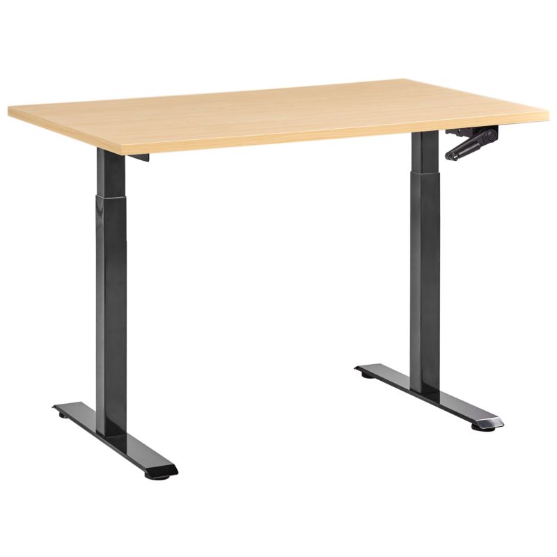 Biurko regulowane manualnie Destines Czarny/ jasny brąz 120 cm 72 cm 1 szt.
