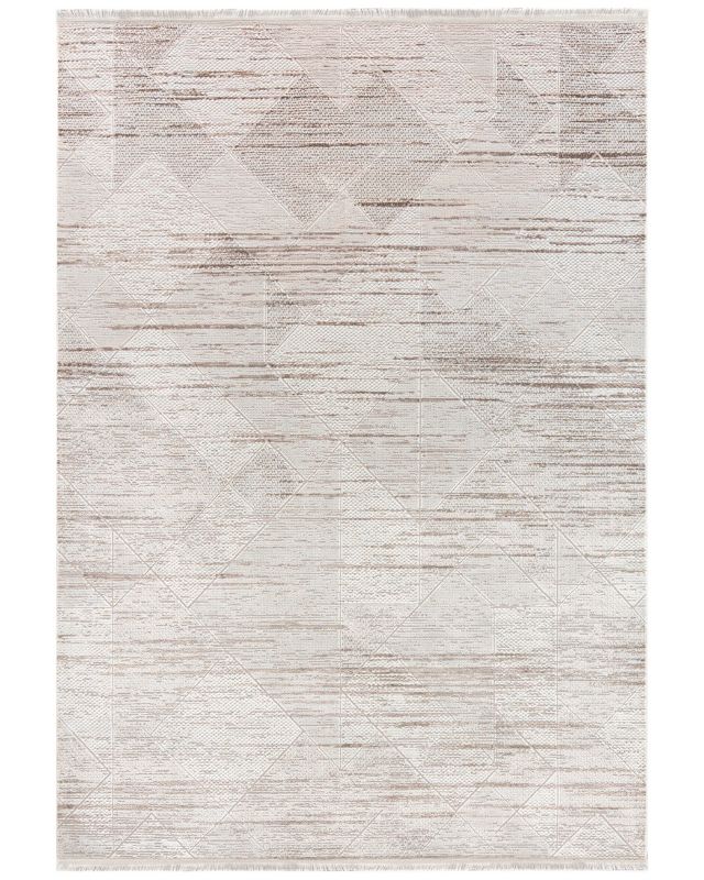Nowoczesny dywan, geometryczny 160x230cm Bari Filo Beige Mazovia - beżowy, kremowy, szary, na ogrzewanie podłogowe, 1szt.