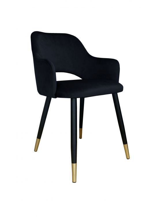 Krzesło NAPO VELVET GOLD czarne ATOS 1 szt.