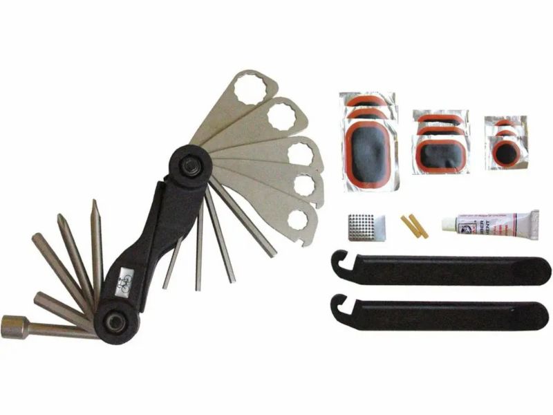 Zestaw Extol narzędzi rowerowych z etui multitool do naprawy koła roweru 1szt