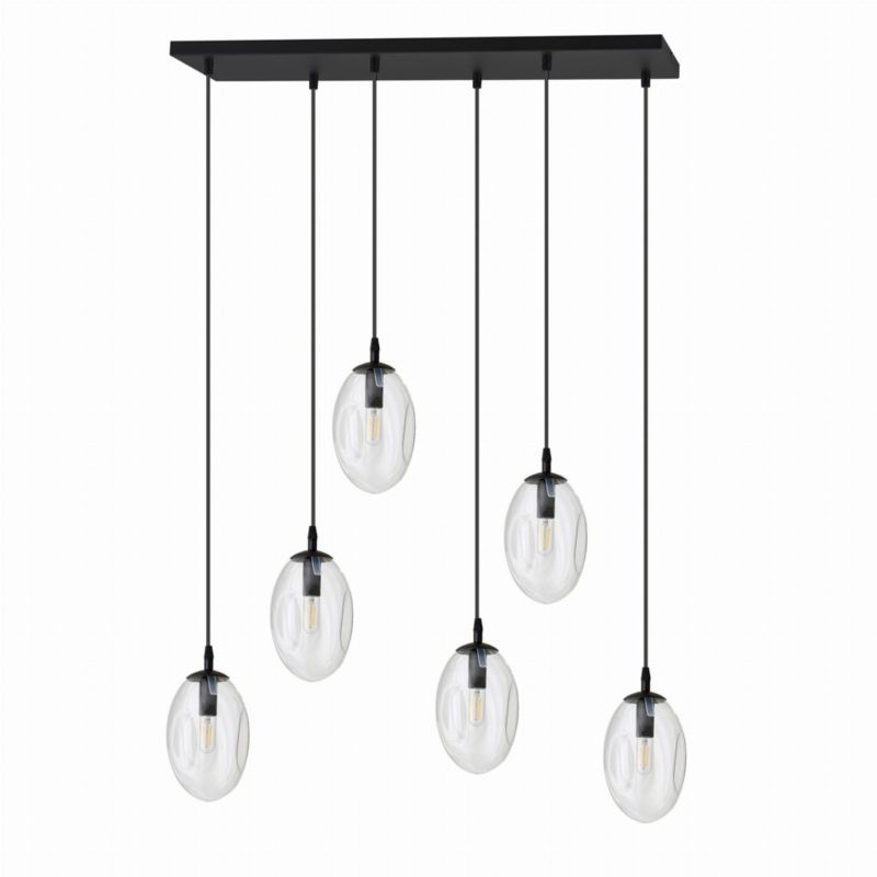 Lampa sufitowa Emibig Astral czarno-przezroczysty wym: 100 x 70 x 40 cm 6xE14 x 10W 1 szt.