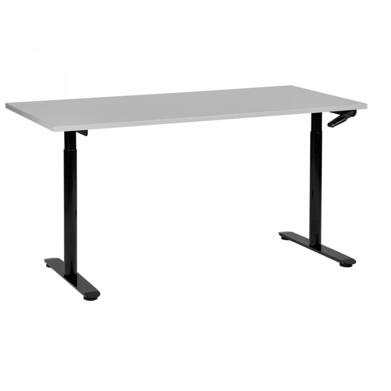 Biurko regulowane manualnie Destinas Szary/ czarny 160 cm 72 cm 1 szt.