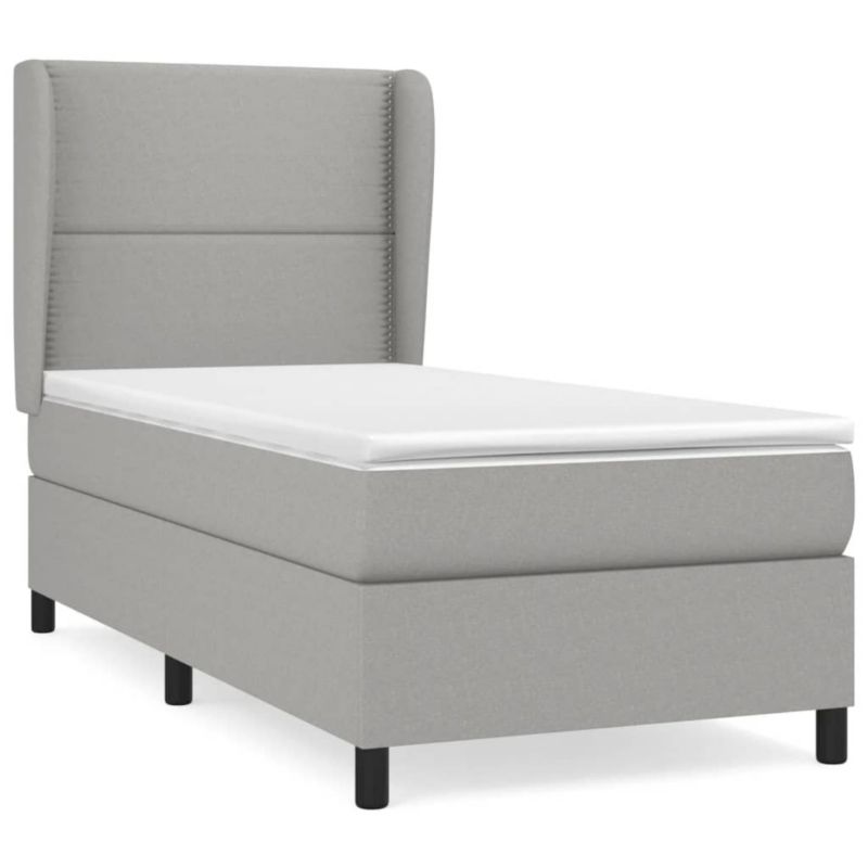 Łóżko kontynentalne WaszeMeble 100x200 cm jasnoszare WM-3127861 1 szt.