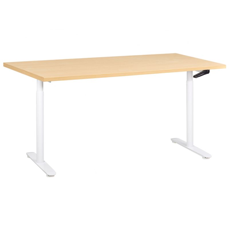 Biurko regulowane manualnie Destinas Jasny brąz/ biały 160 cm 72 cm 1 szt.