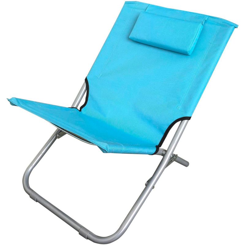 Leżak Enero Camp plażowy składany z zagłówkiem 47X61X58cm niebieski 1szt