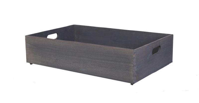 Skrzynka drewniana MODO24 z uchwytami 60 x 40 cm szara 1 szt.