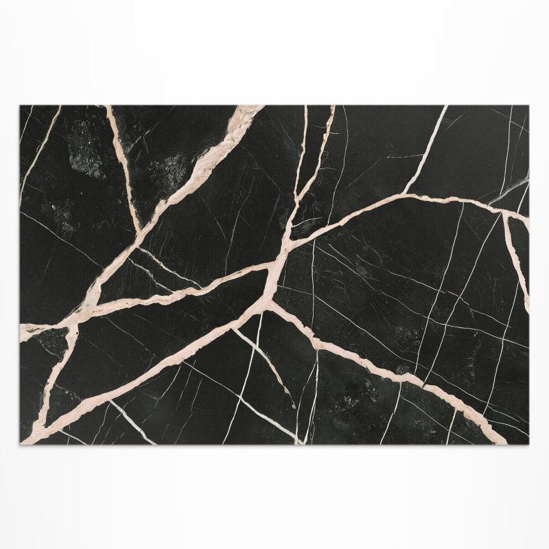 Balkonowy Dywan Winylowy UV Wallfluent 100x150 cm Ciemny pęknięty marmur glamour kontrast 1 szt.
